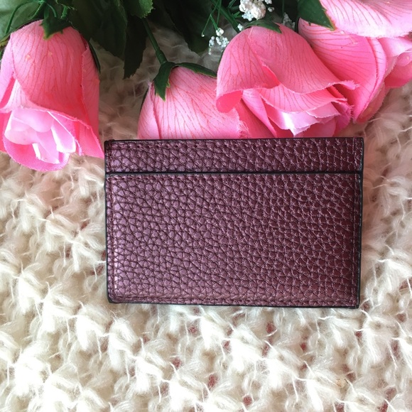 Boutique Handbags - 🌟Plum Pebbled Faux Leather Card Holder